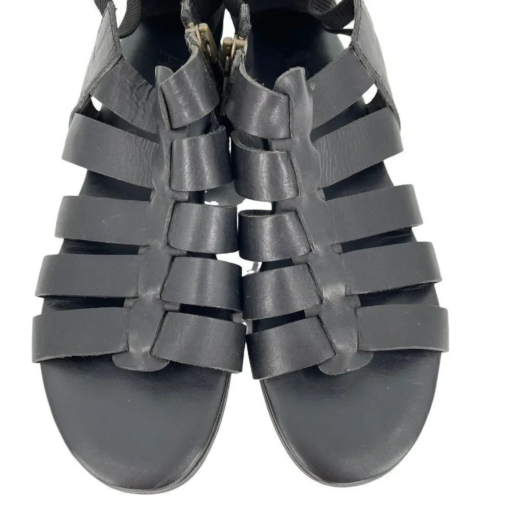 Acne Studios Tour Low Black Leather Greek Cushioned Sandals Men EU 42 US 9‎ - Picture 2 of 12